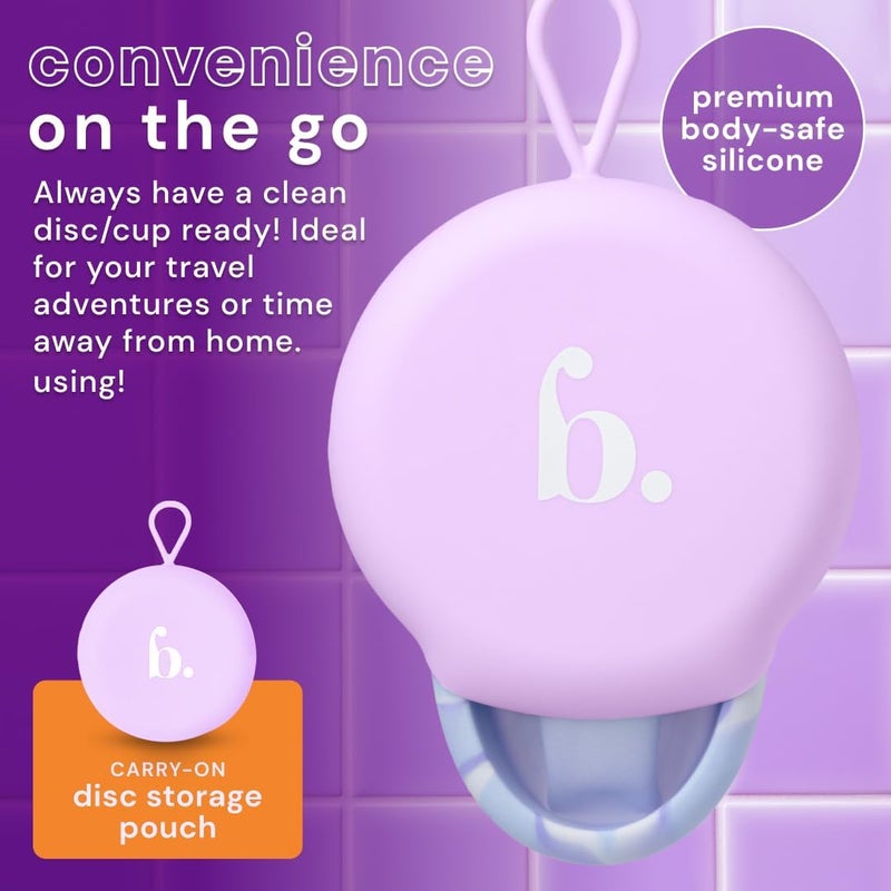 Bodyotics كومفي فلو - حزمة رعاية الدورة الشهرية القابلة لإعادة الاستخدام - كوب الدورة الشهرية والأقراص مع حبل، حلقة، وحقيبة حمل - تصميم مريح - يتضمن دليل إلكتروني - 5 قطع - Image 4